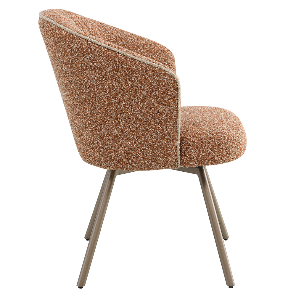 Lidi Rust Orange Arm Chair (Set of 2)