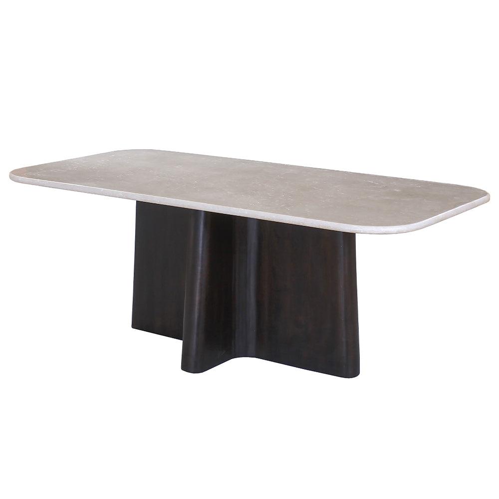 Jacory BottIcino Natural Marble Top/ Espresso Dining Table