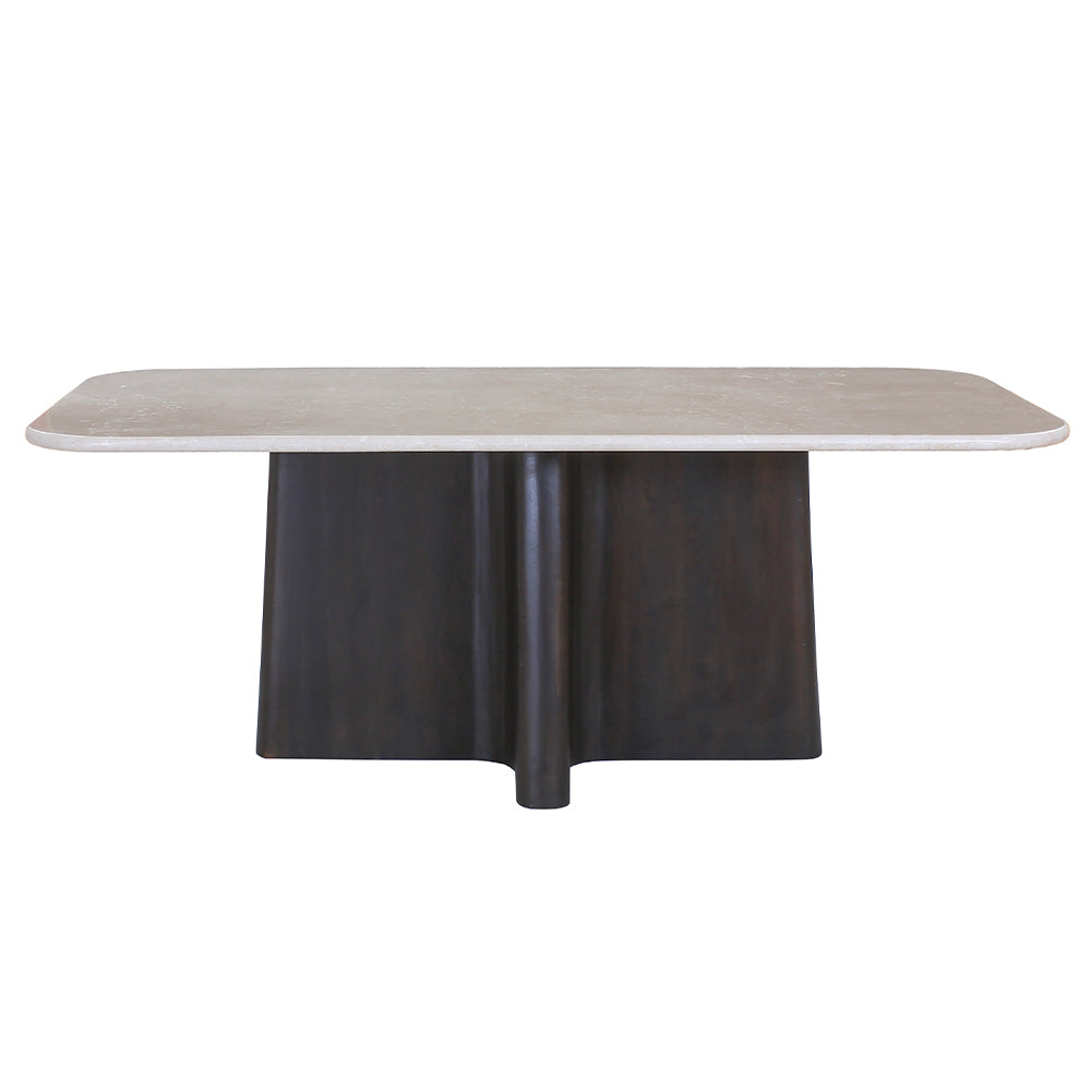 Jacory BottIcino Natural Marble Top/ Espresso Dining Table