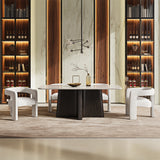 Jacory BottIcino Natural Marble Top/ Espresso Dining Table