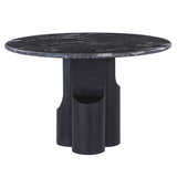 Kinton Natural Marble Top/ Black Mercana Round Dining Table