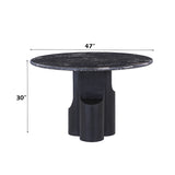 Kinton Natural Marble Top/ Black Mercana Round Dining Table