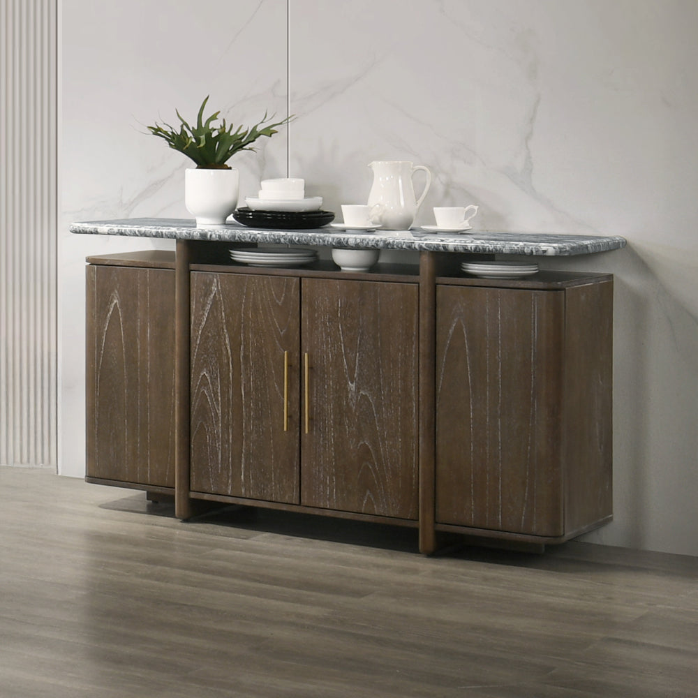 Dillon Natural Marble Top/Walnut Server