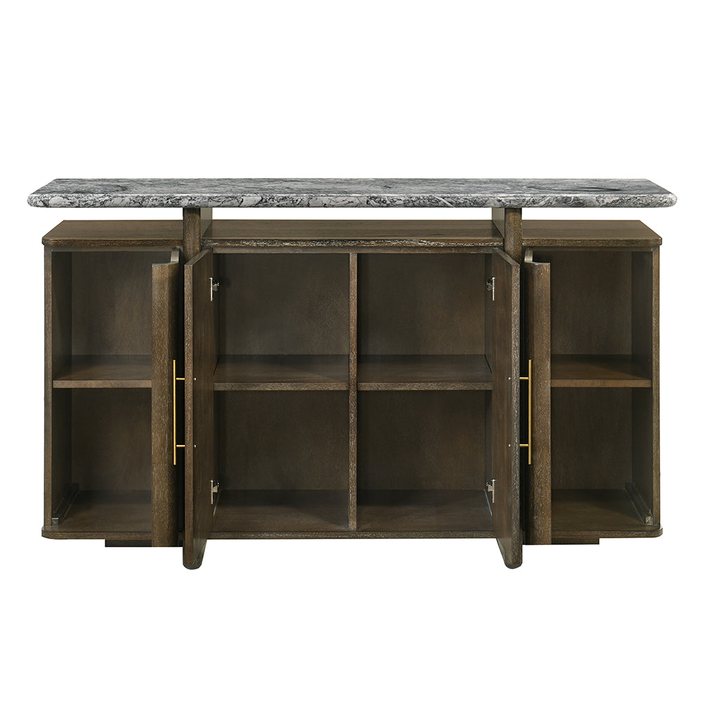 Dillon Natural Marble Top/Walnut Server