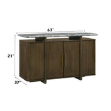 Dillon Natural Marble Top/Walnut Server