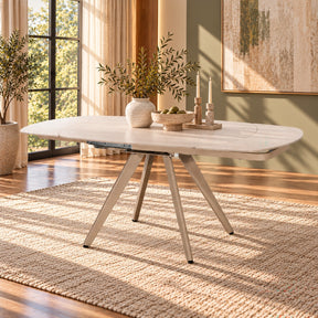 Bexley Cream Dining Table W/Ceramic Top
