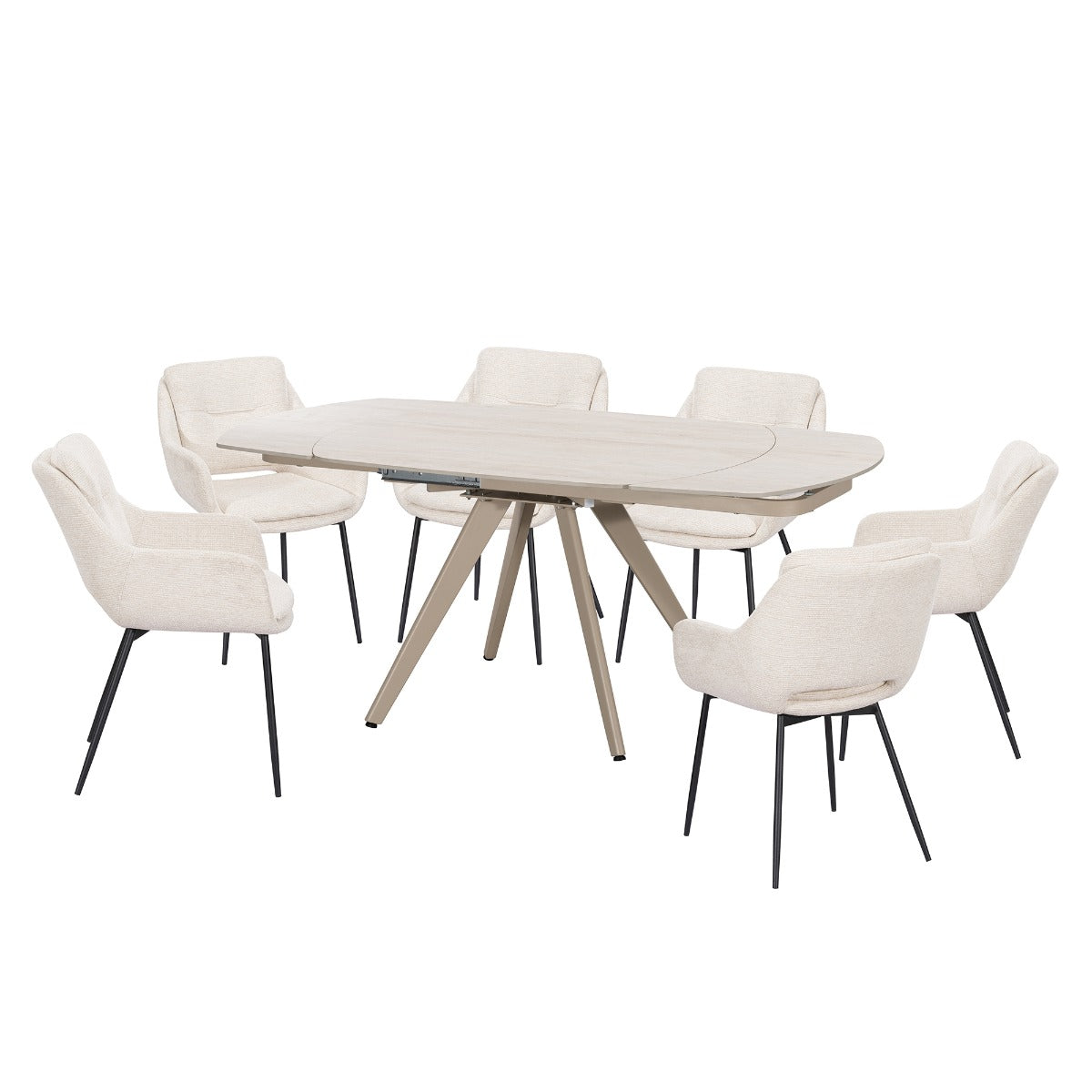 Bexley Cream Dining Table W/Ceramic Top