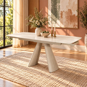 Cassian Cream Dining Table W/Ceramic Top