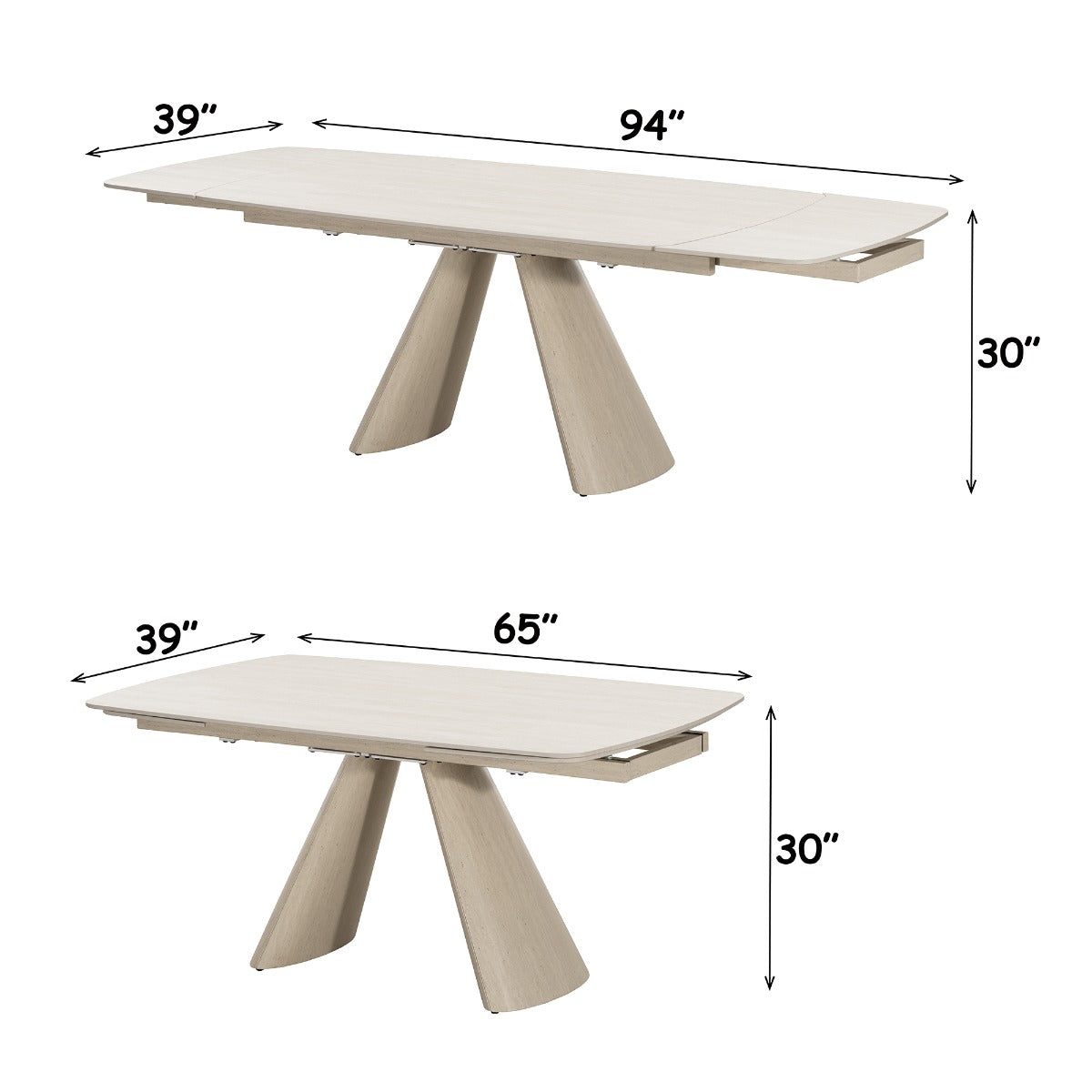 Cassian Cream Dining Table W/Ceramic Top