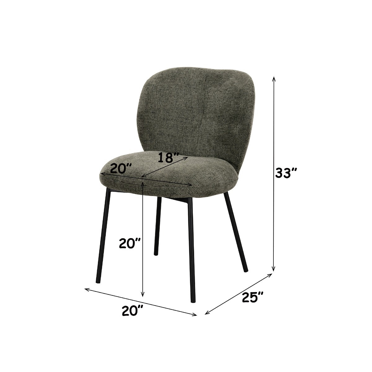 Cassian Green Side Chair (Set-2)