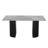 Leander Black Dining Table W/Ceramic Top