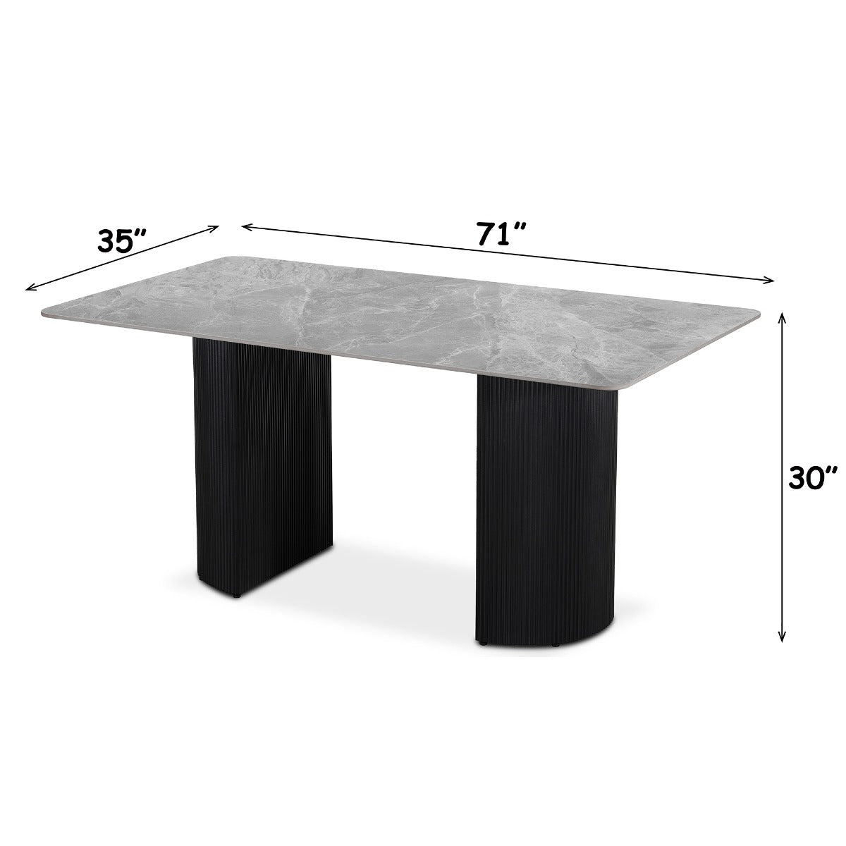 Leander Black Dining Table W/Ceramic Top