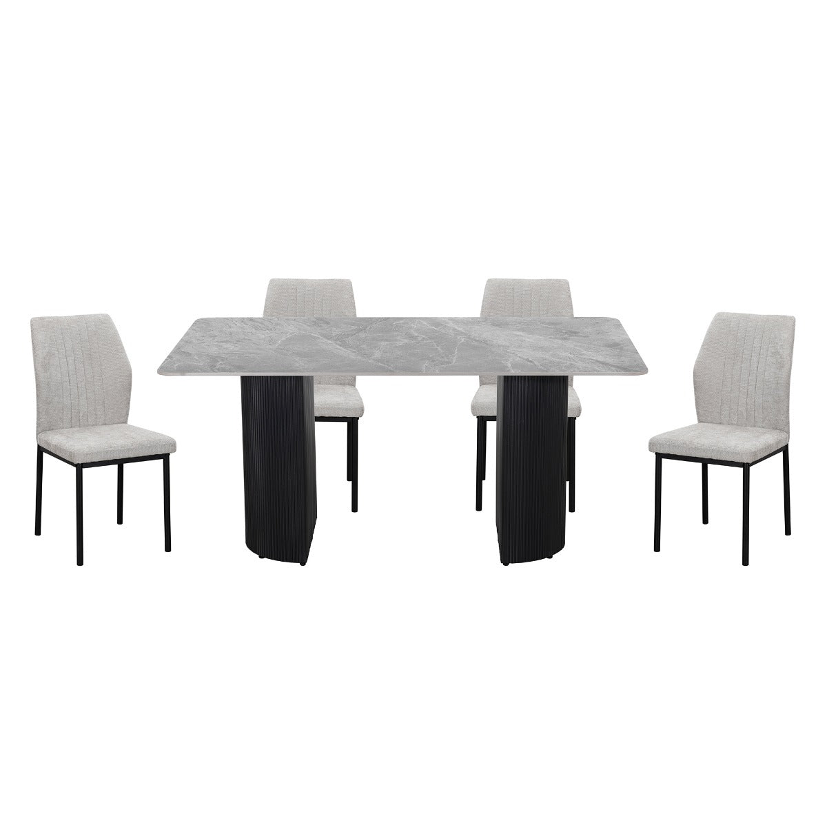 Leander Gray Side Chair (Set-2)