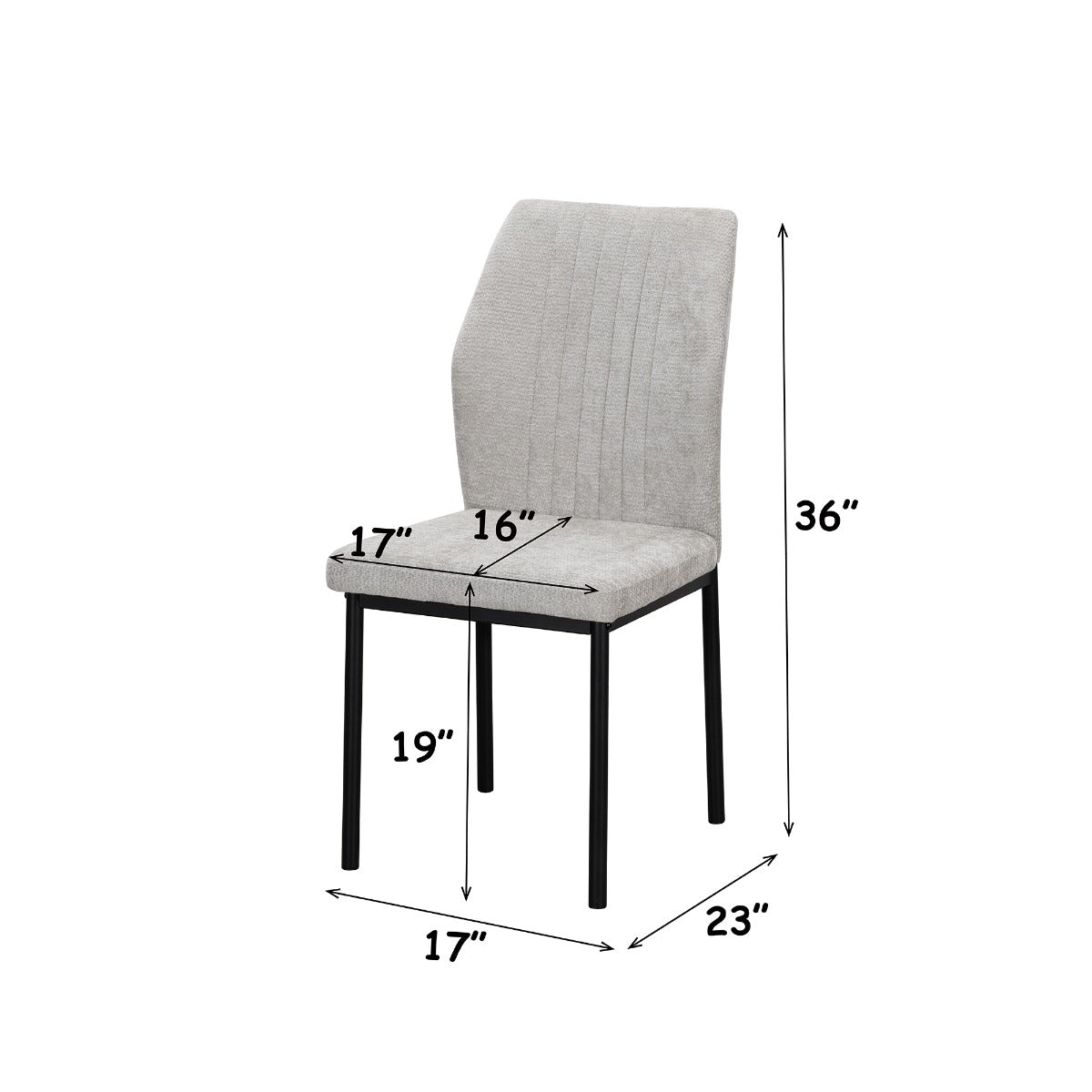 Leander Gray Side Chair (Set-2)