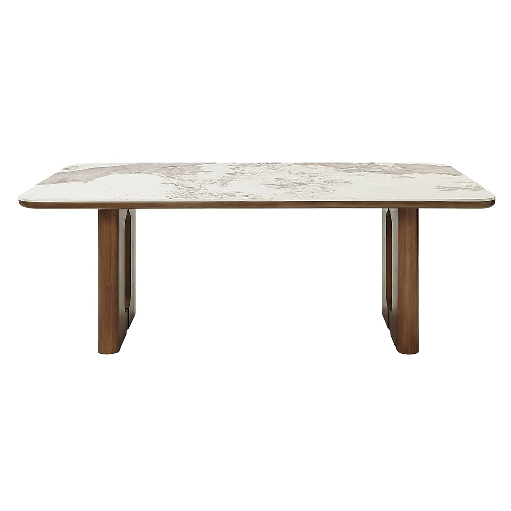 Harvey Ceramic Top/Walnut Dining Table