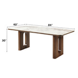 Harvey Ceramic Top/Walnut Dining Table