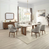 Harvey Ceramic Top/Walnut Dining Table