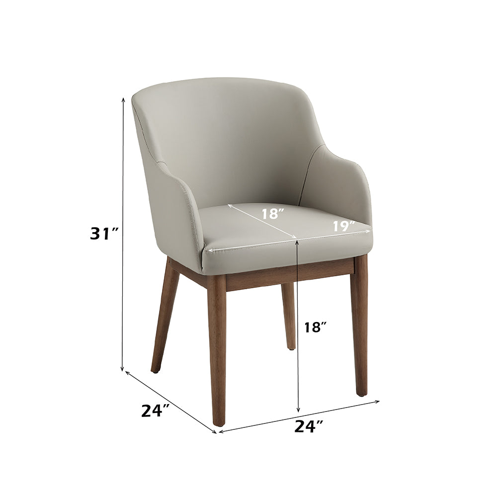 Harvey Leatherette/Walnut Arm Chair (Set of 2)