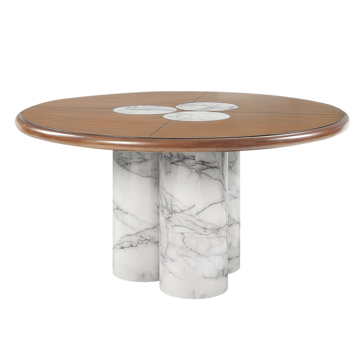 Harvey Engineered Stone/Brown Round Dining Table