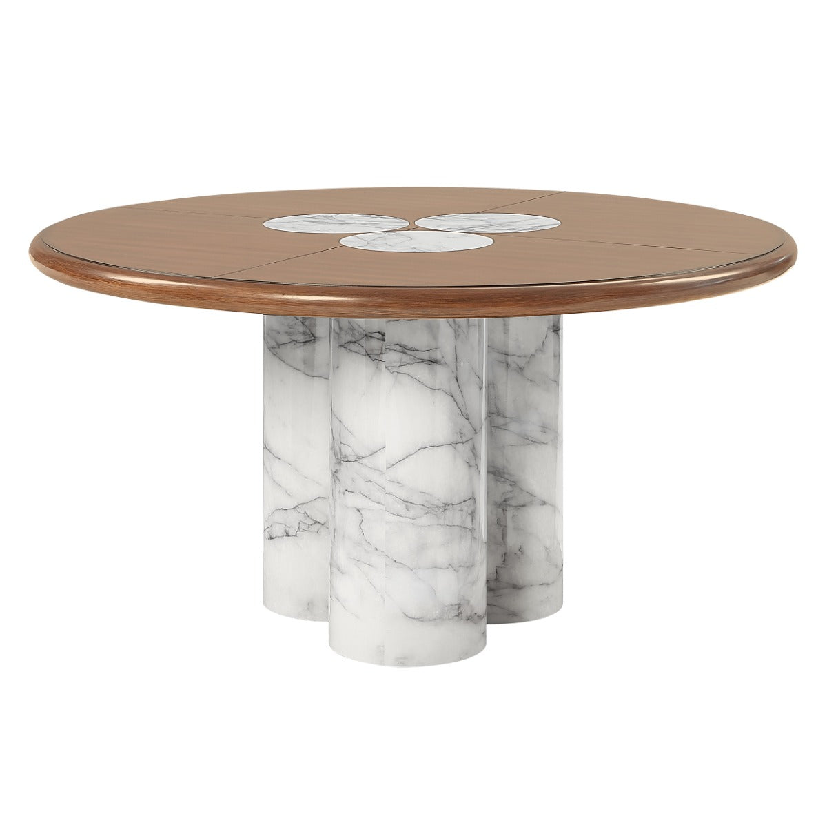 Harvey Engineered Stone/Brown Round Dining Table