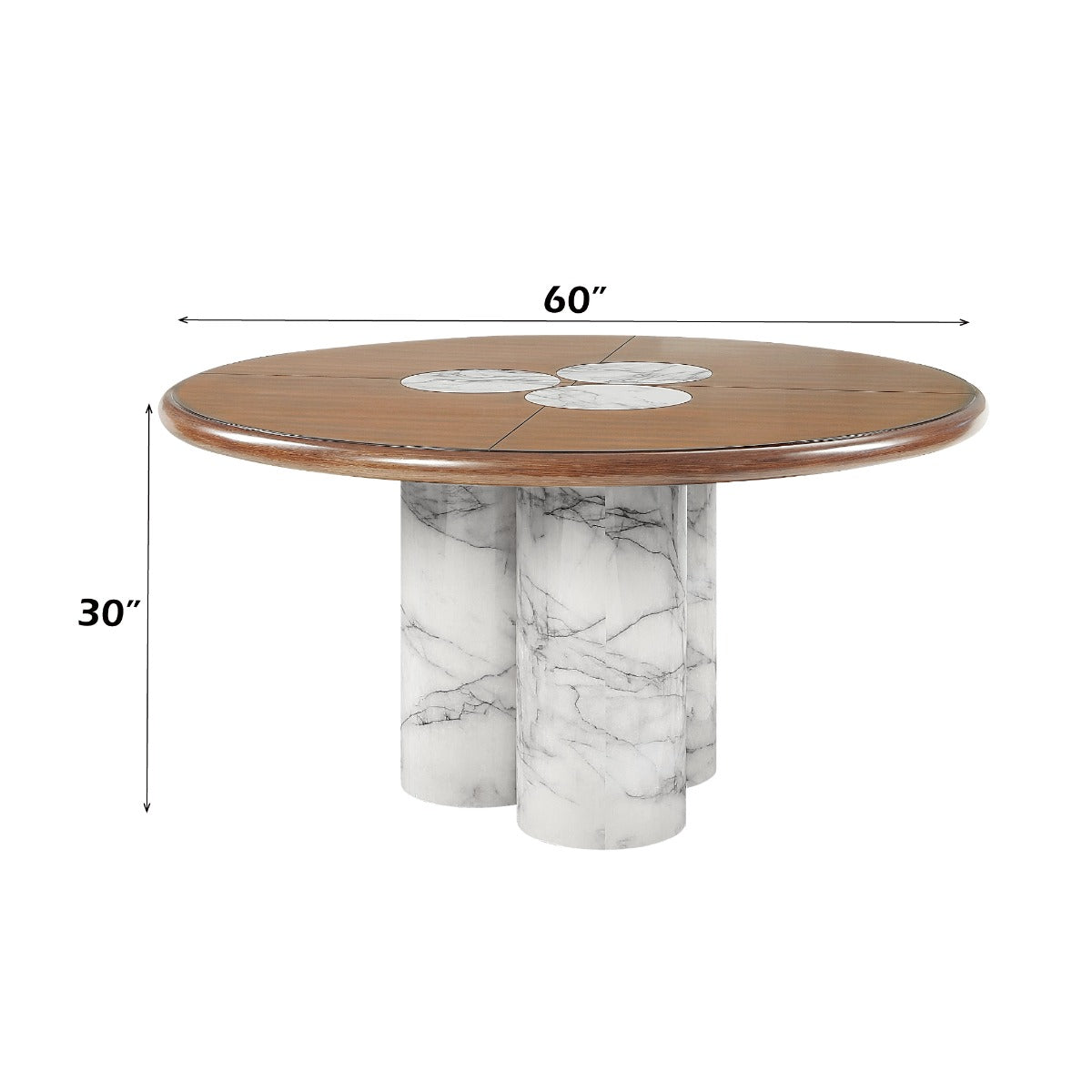 Harvey Engineered Stone/Brown Round Dining Table