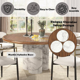 Harvey Engineered Stone/Brown Round Dining Table