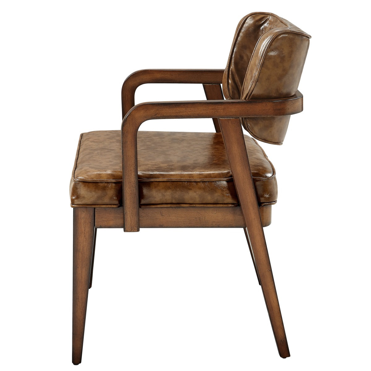 Harvey Leatherette/Brown Arm Chair (Set of 2)