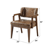 Harvey Leatherette/Brown Arm Chair (Set of 2)