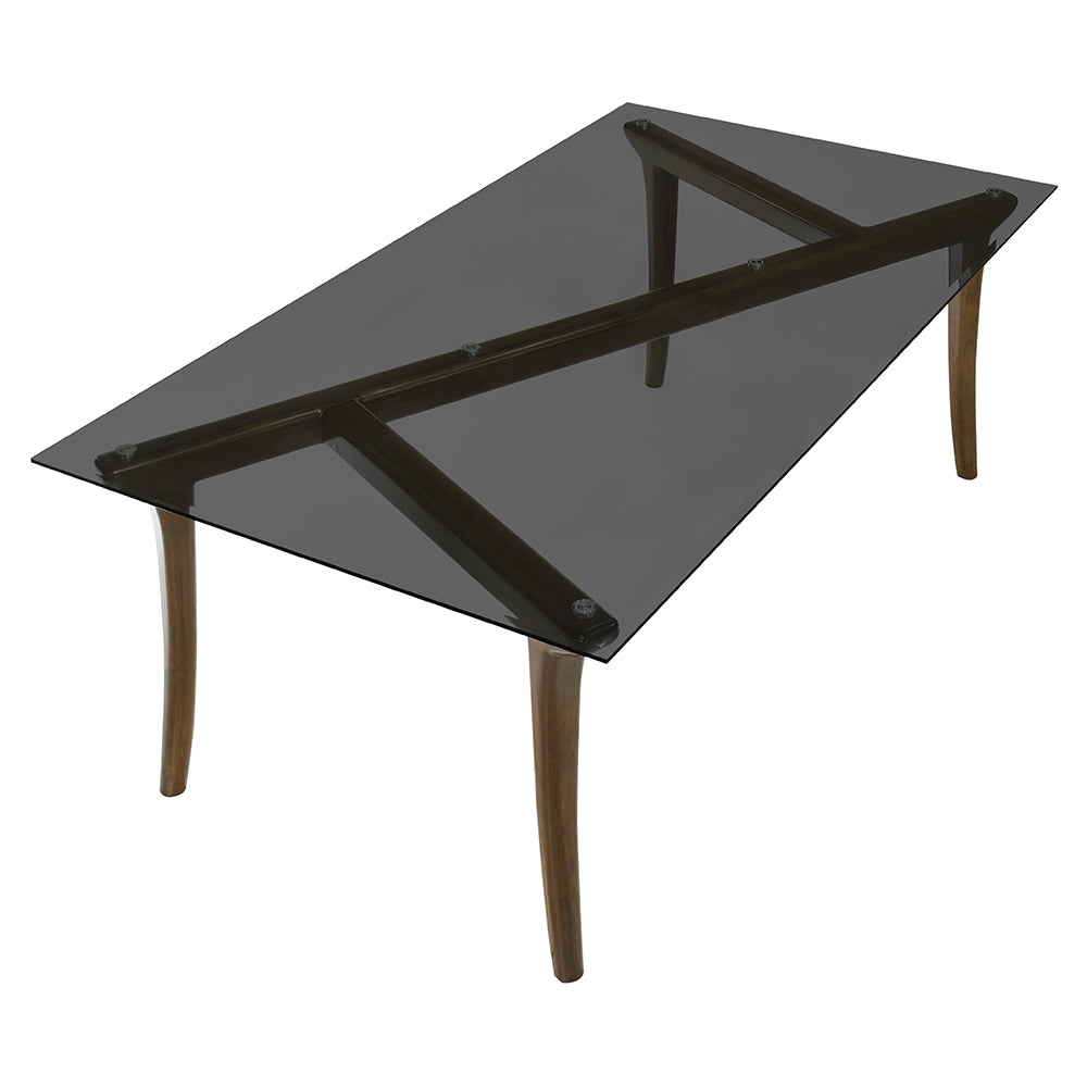 Danzel Glass Top/Vintage Oak Dining Table