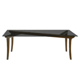 Danzel Glass Top/Vintage Oak Dining Table