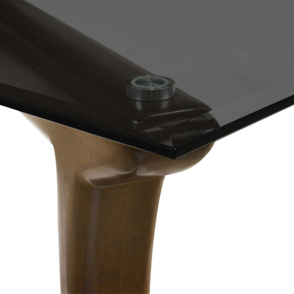 Danzel Glass Top/Vintage Oak Dining Table