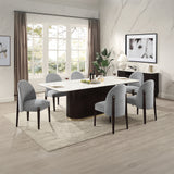 Clayten Engineering Natural Marble Top/Espresso Dining Table