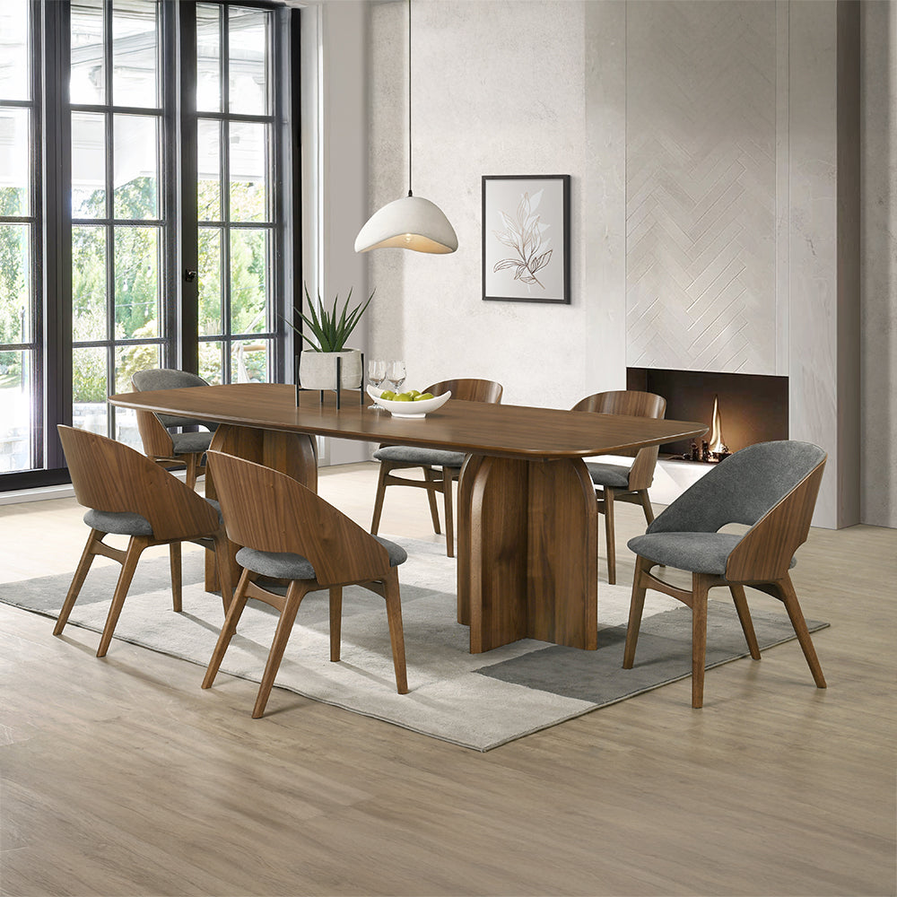 Delmon Fabric/Dark Walnut Side Chair (Set of 2)