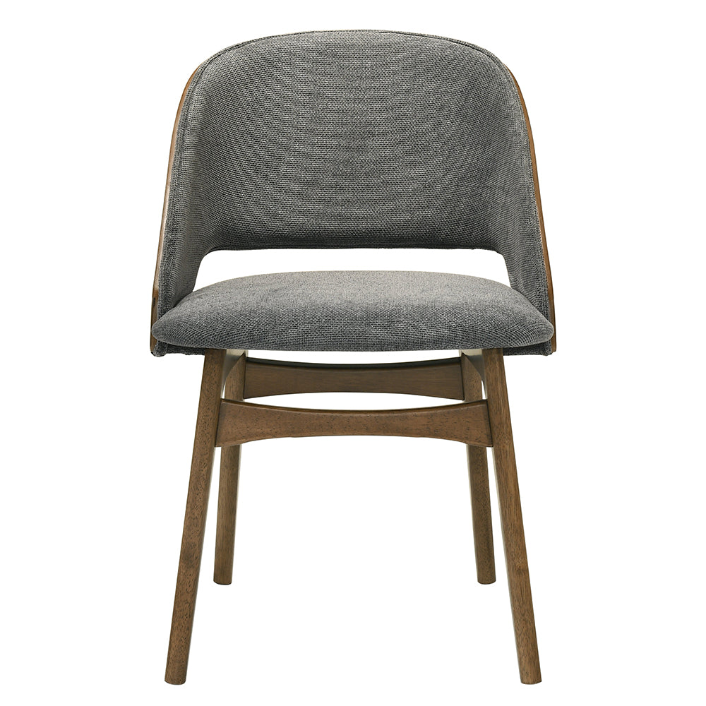 Delmon Fabric/Dark Walnut Padded Back Side Chair (Set of 2)