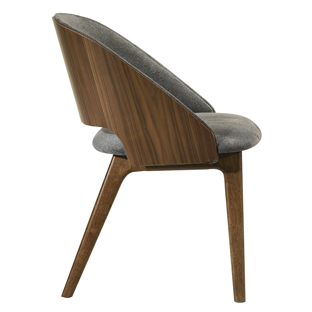 Delmon Fabric/Dark Walnut Padded Back Side Chair (Set of 2)