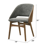 Delmon Fabric/Dark Walnut Padded Back Side Chair (Set of 2)