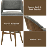 Delmon Fabric/Dark Walnut Padded Back Side Chair (Set of 2)