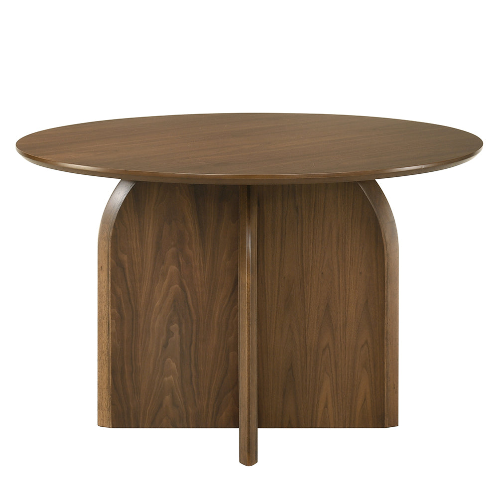 Delmon Dark Walnut Round Dining Table