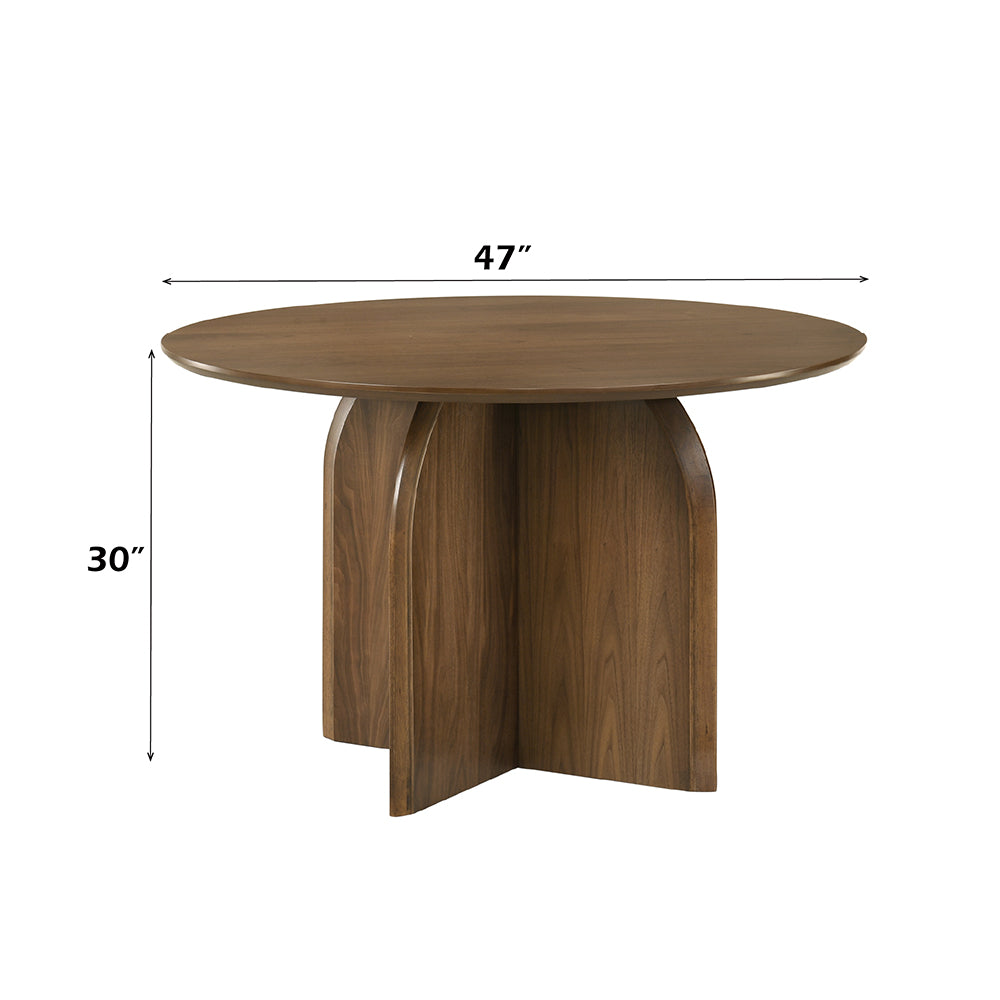 Delmon Dark Walnut Round Dining Table