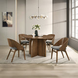 Delmon Dark Walnut Round Dining Table