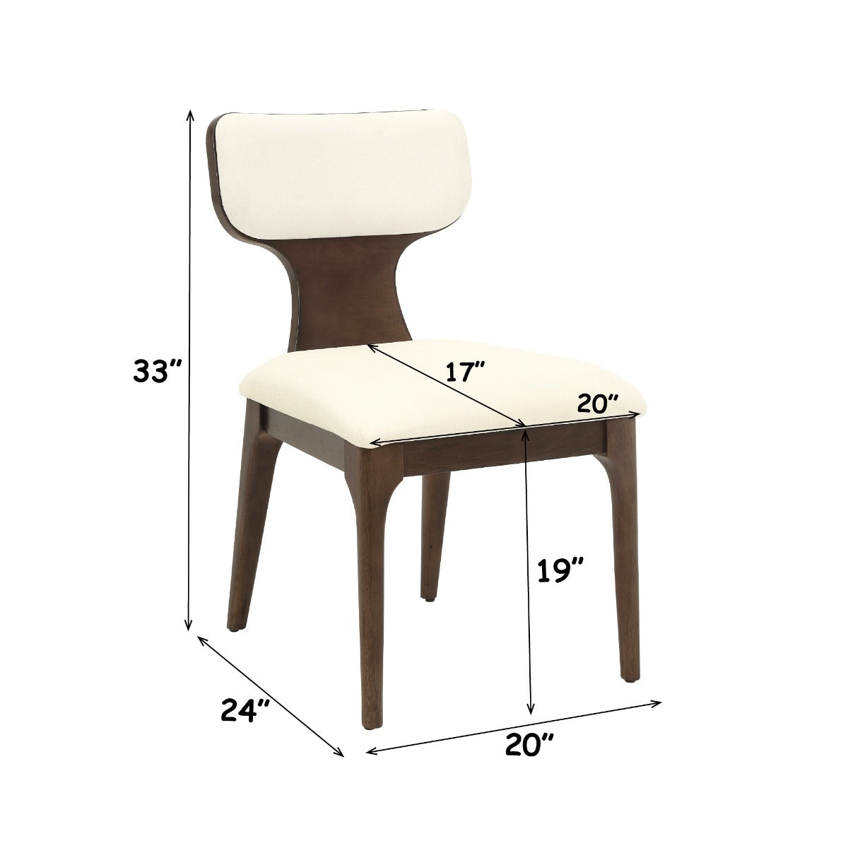 Koen Beige/Brown Oak Side Chair (Set of 2)