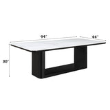 Koen Black Dining Table w/Ceramic Top