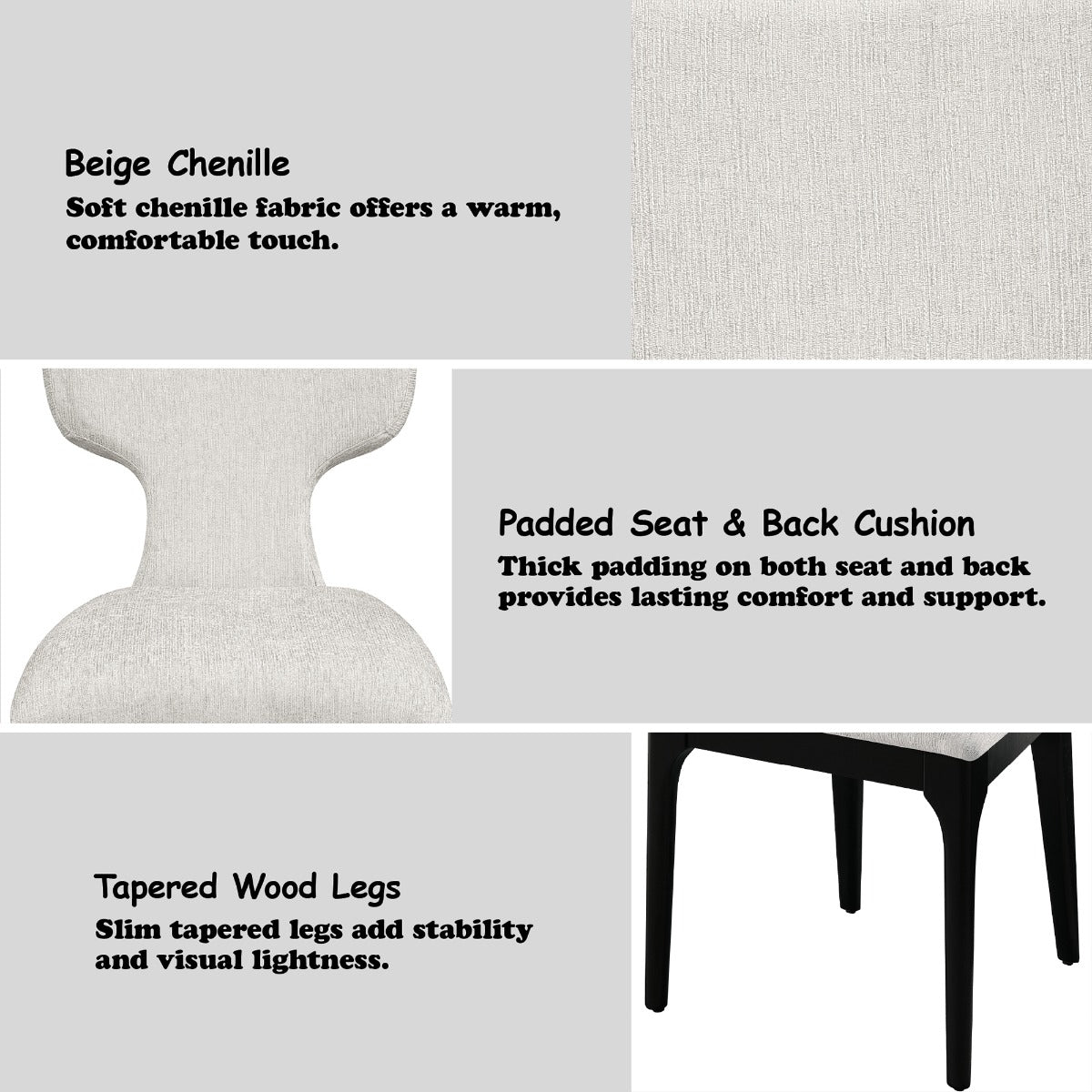 Koen Beige/Black Upholstered Side Chair (Set of 2)