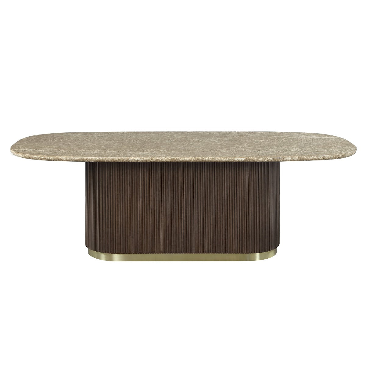 Clayten Natural/Brown Oak Dining Table w/Natural Marble Top