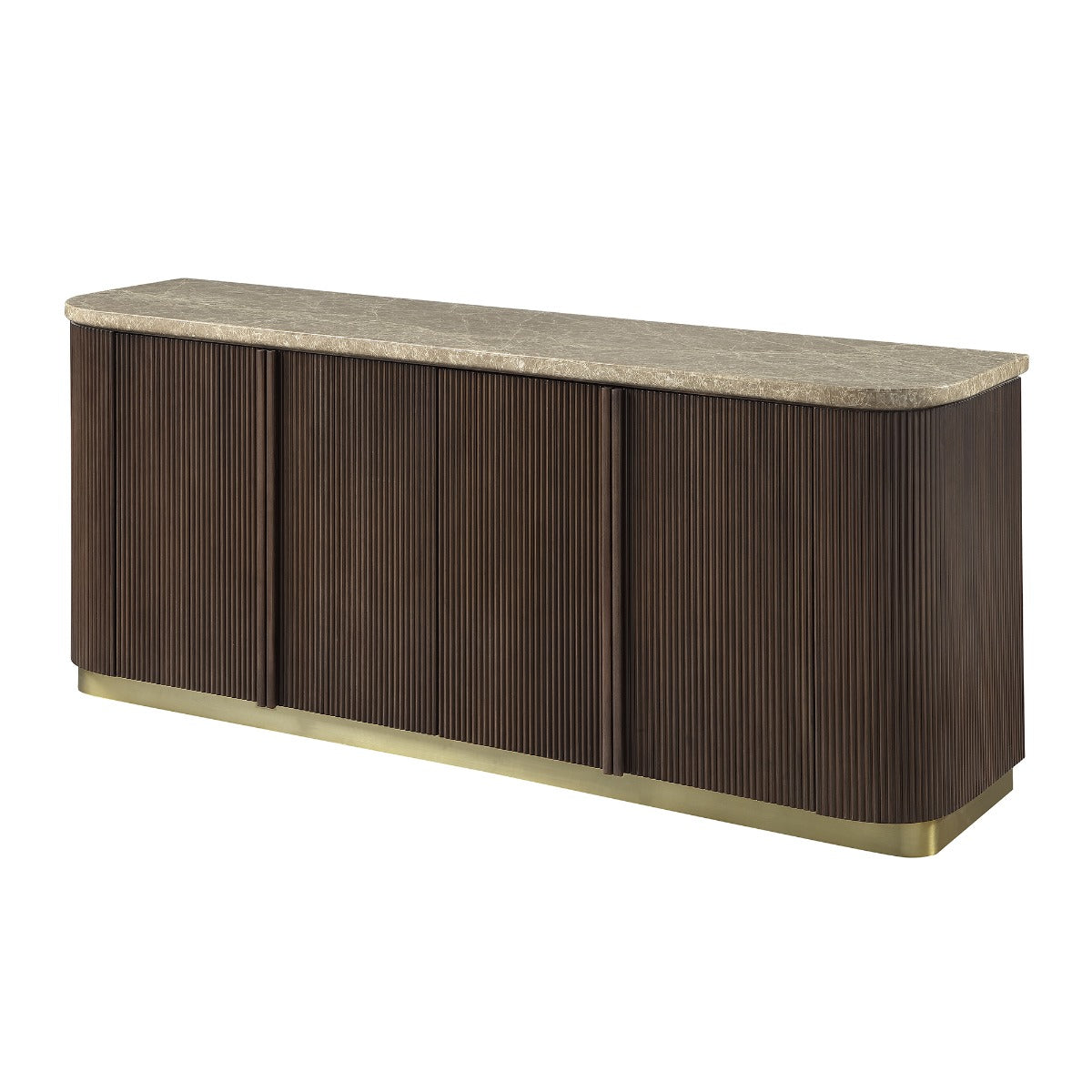 Clayten Natural Marble Top/Brown Oak Server