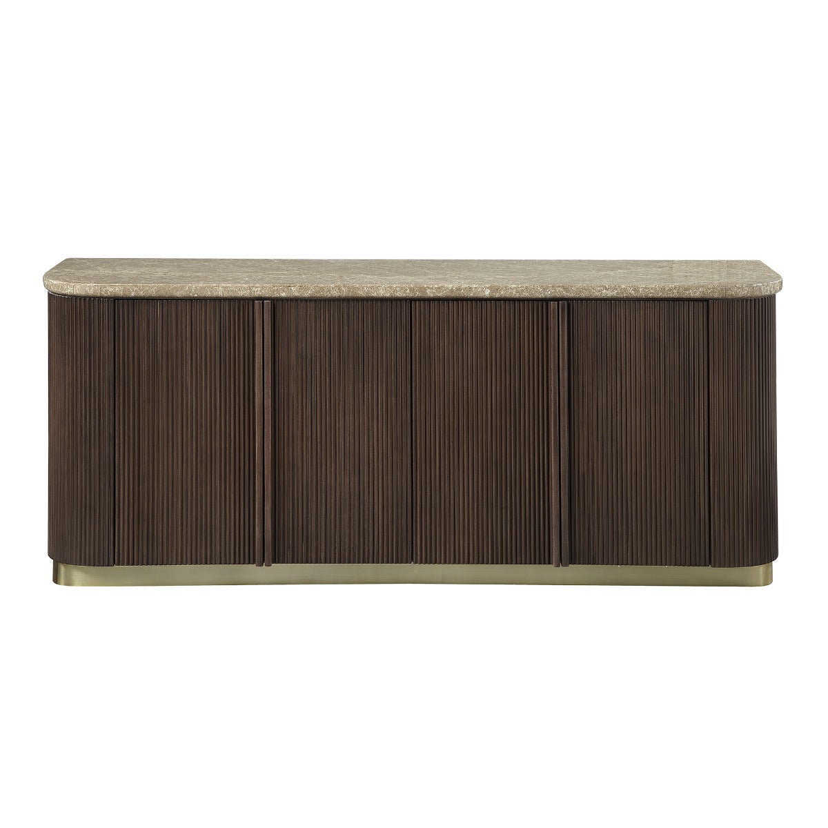 Clayten Natural Marble Top/Brown Oak Server