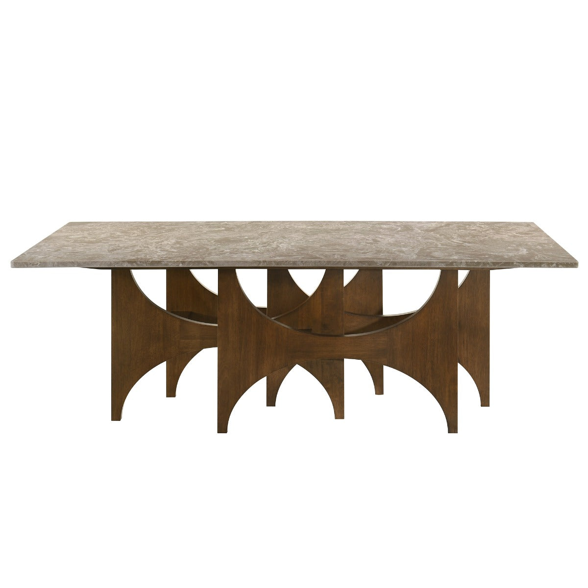 Oleia Engineered Natural Marble Top/Walnut Dining Table