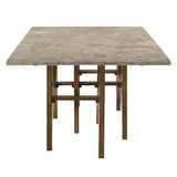 Oleia Engineered Natural Marble Top/Walnut Dining Table
