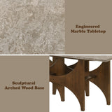 Oleia Engineered Natural Marble Top/Walnut Dining Table