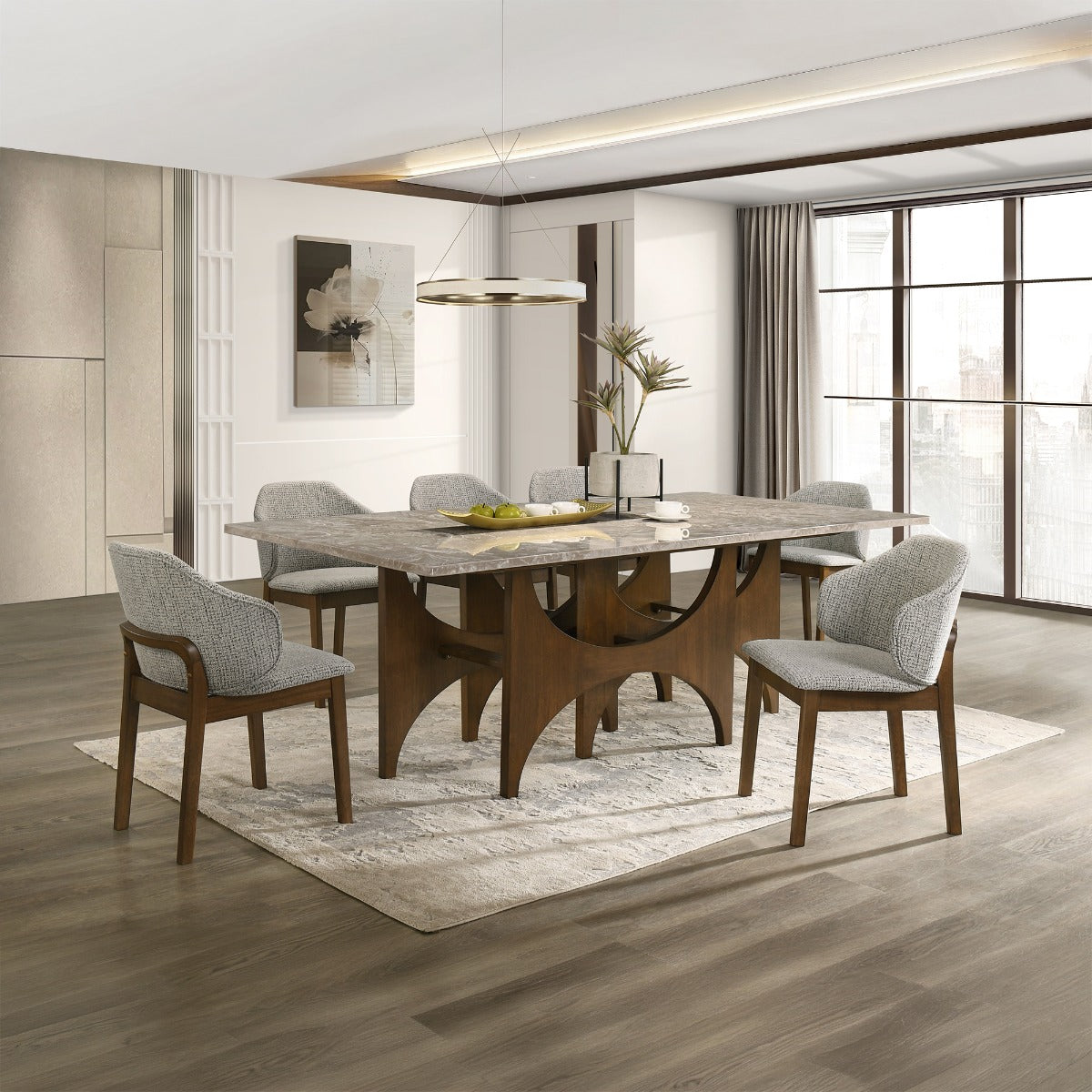 Oleia Chenille/Walnut Side Chair (Set of 2)